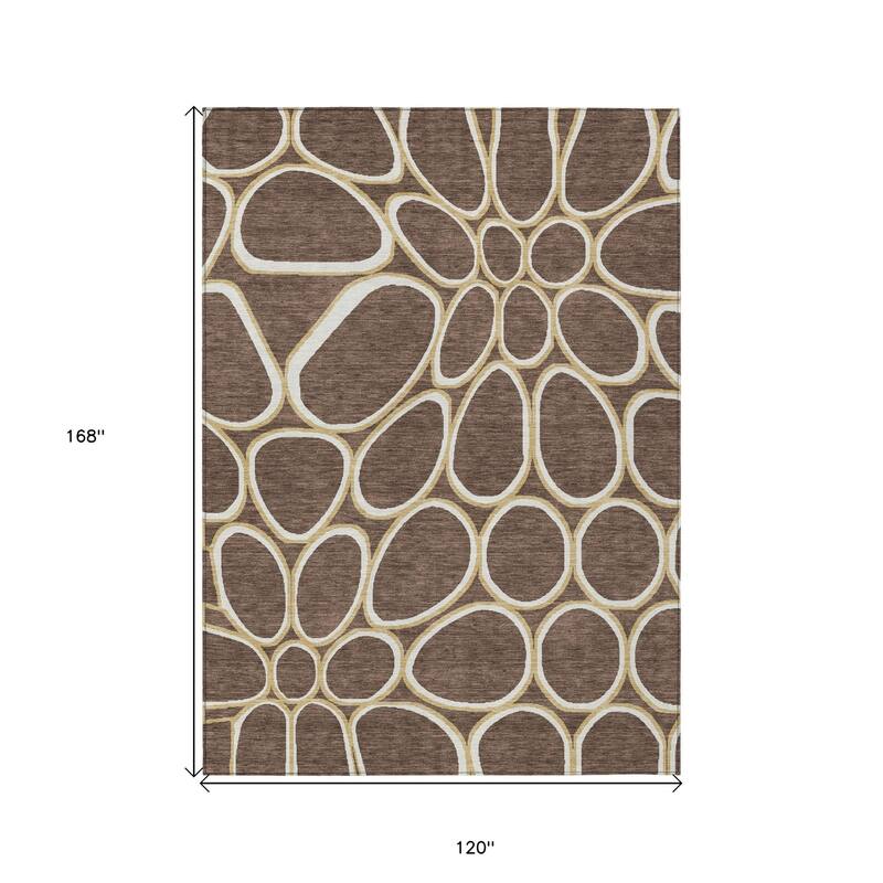 HomeRoots Abstract Transitional Rectangle Outdoor Rug