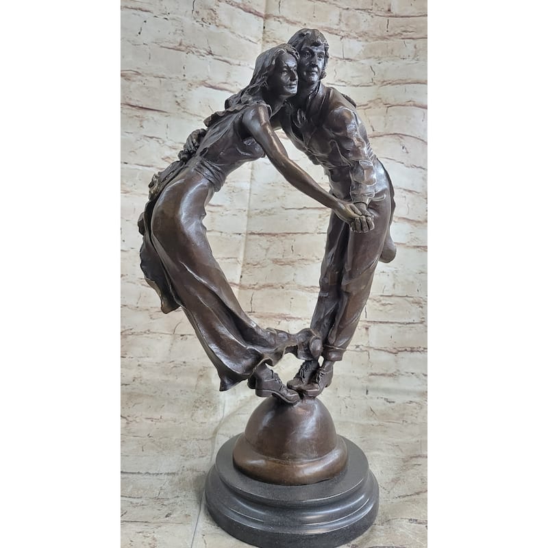 Bronze Art Deco Sculpture Statue Home Decor Couple Dancing Romantic Holiday Gift