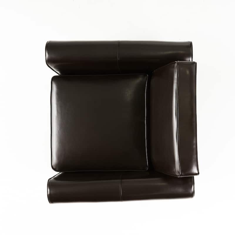 Freemont Brown Bonded Leather Club Chair by Christopher Knight Home