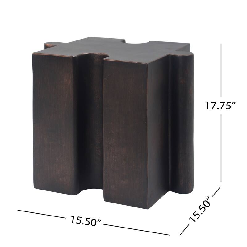 Puzzle Art Side Table, Modular Side Table, Antique Copper Side Table