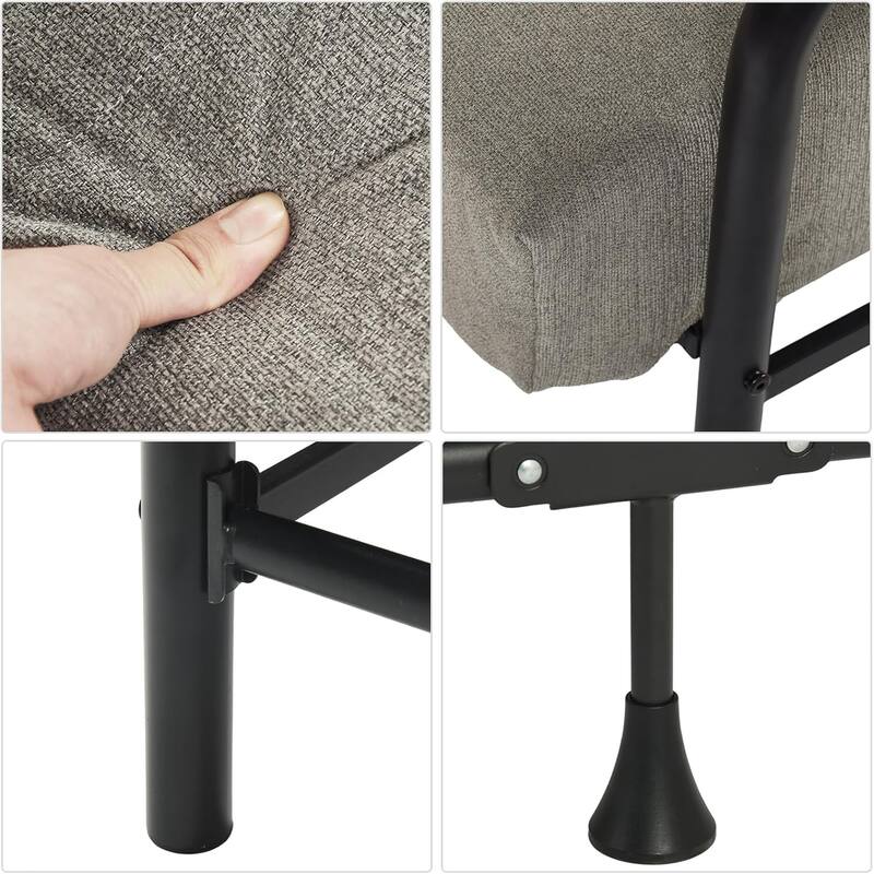 HOMYLIN Convertible Sofa Bed with Metal Frame & Linen Upholstery