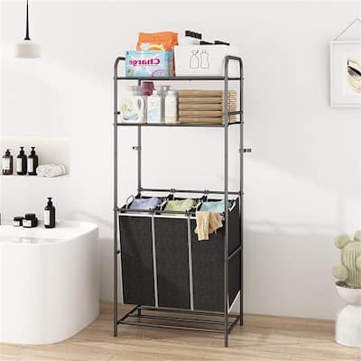 Laundry Hamper Sorter Removable Bags for Clothes Storage - 18.11"D x 28.34"W x 70.85"H