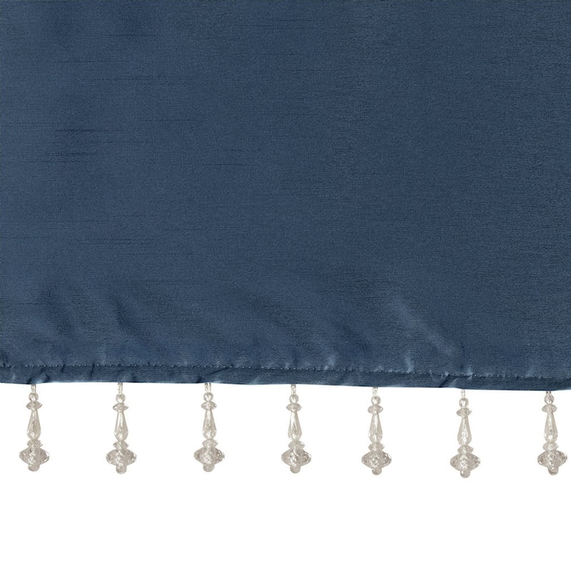 Madison Park Natalie Lightweight Faux Silk Valance with Beads - 50x26"