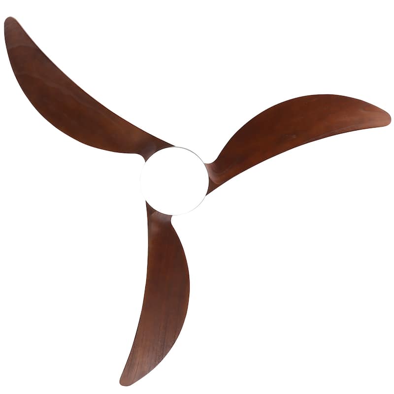 52 inch Smart Ceiling Fan Light with Remote Control with 3 Wood Blades,Flush Mount,Dimmable LED - 52 inch