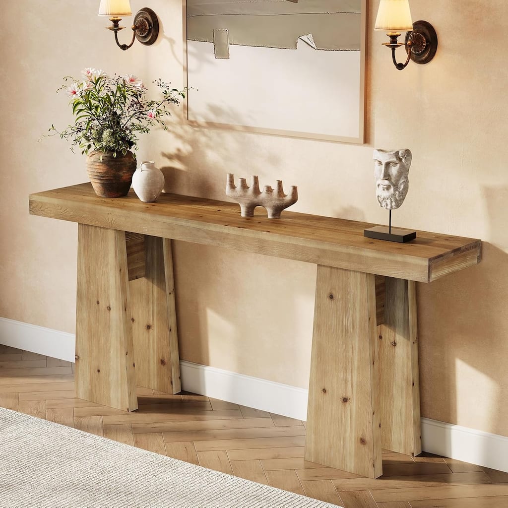 70.9 Inch Solid Wood Extra Long Narrow Console Entryway Table - 70.9" L x 11.81" W x 31.5" H