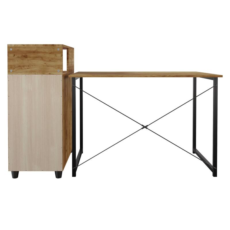 CraftPorch Shabby Chic Writing Desk with Side Cabinet