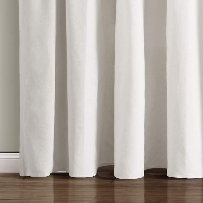 Lush Decor Linen Button Wide Width Single Curtain Panel (1 Panel)