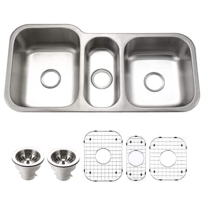 Houzer MGT-4120-C Medallion Gourmet 39-13/16" Undermount Triple Basin - Stainless Steel
