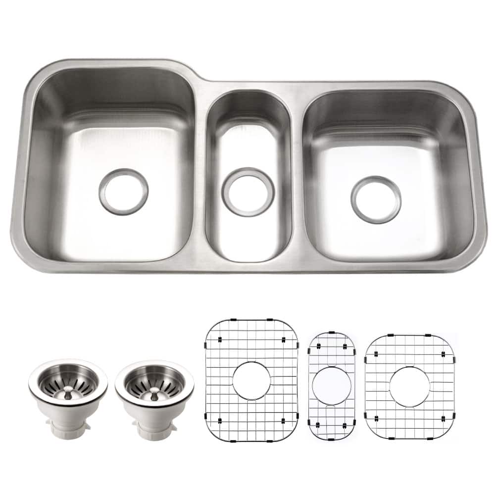 Houzer MGT-4120-C Medallion Gourmet 39-13/16" Undermount Triple Basin - Stainless Steel