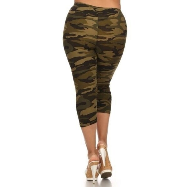 plus size camo capri leggings