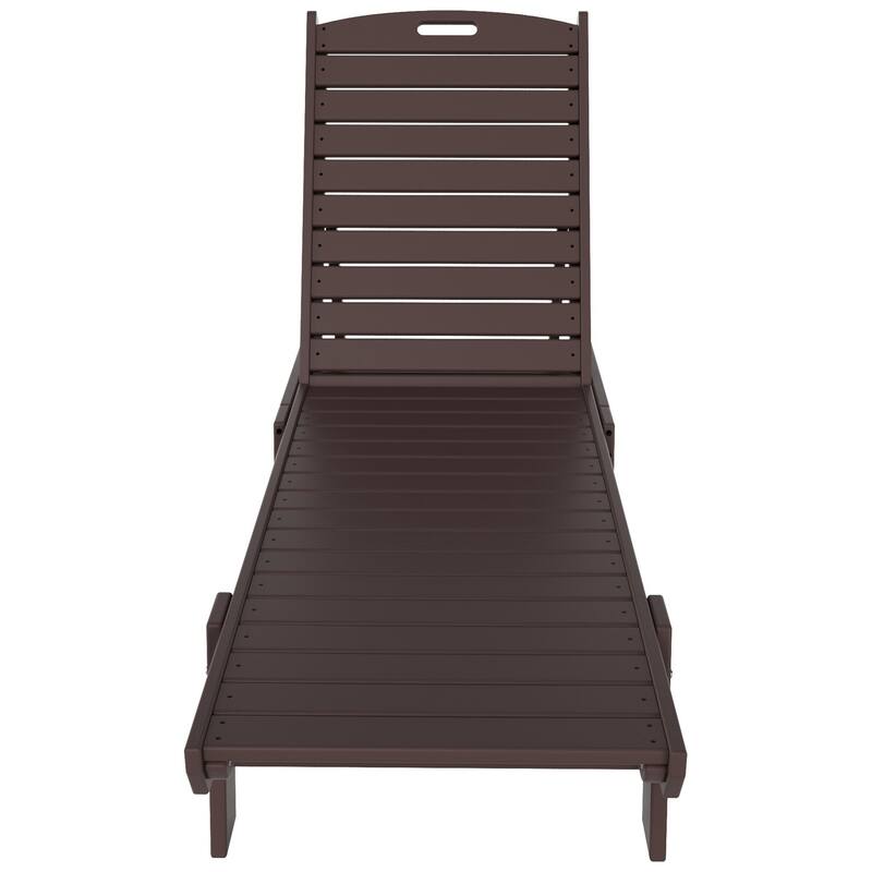 Laguna Hdpe All Weather Outdoor Patio Pool Reclining Armless Chaise Lounges With Square Side Table (3-Piece Set)