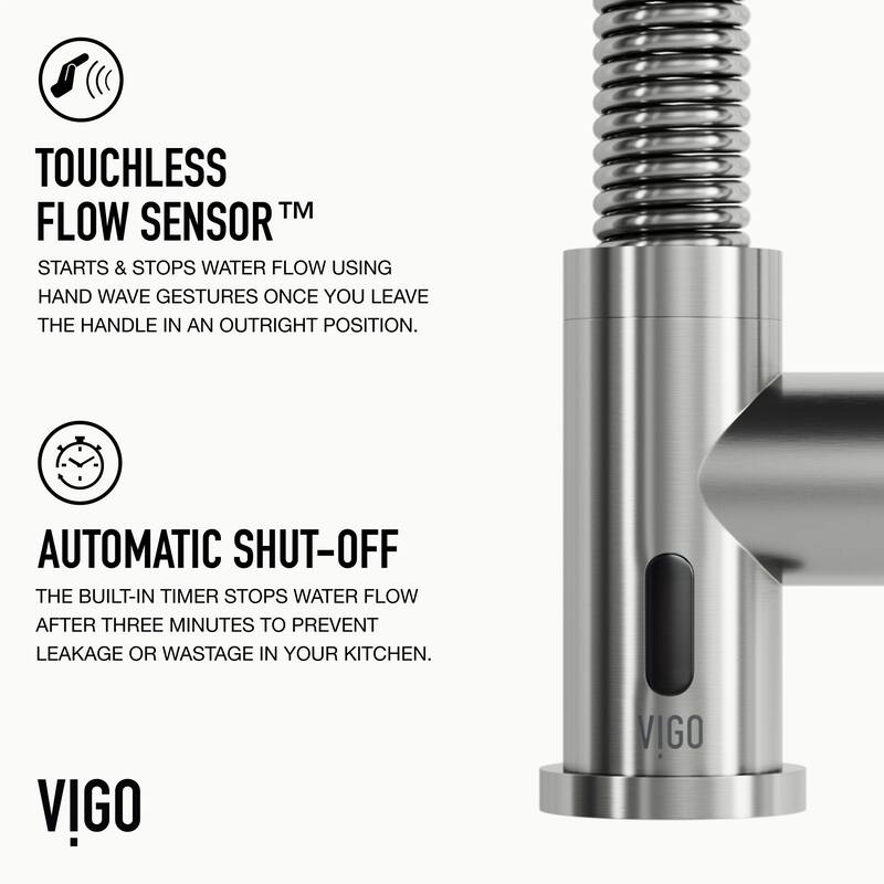 Vigo VG02001S Edison 1.8 GPM 19" H Single Handle Single Hole Pre-Rinse