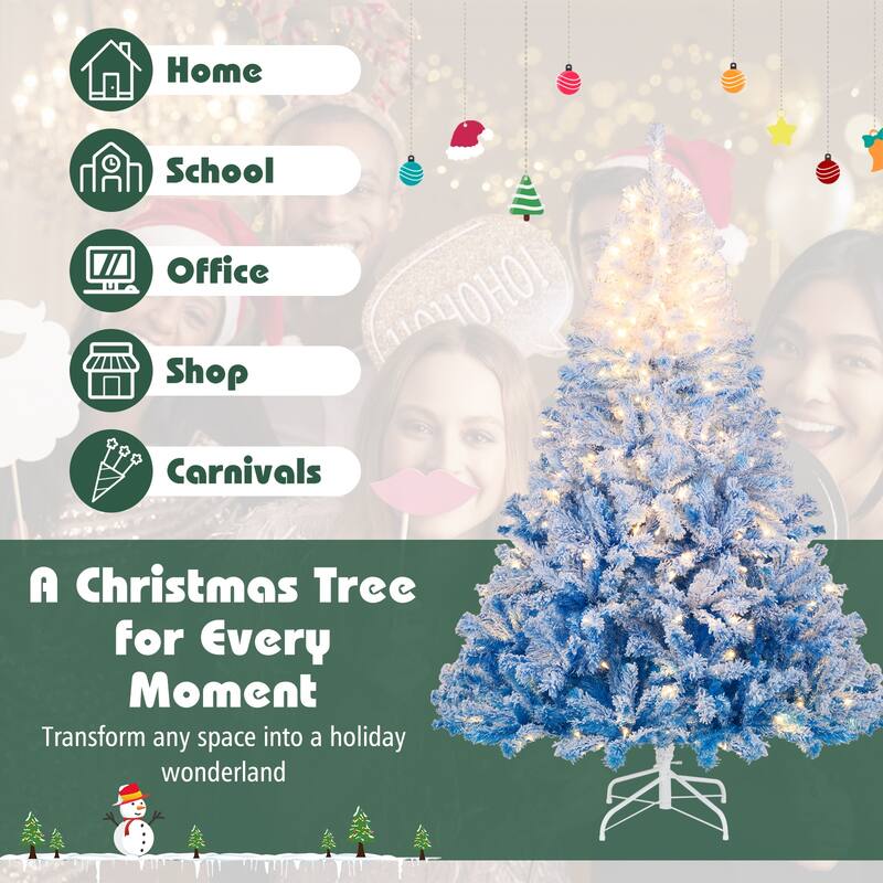 Costway 5/6/7/8 FT Artificial Christmas Tree with 180/250/350/470 Warm - See Details