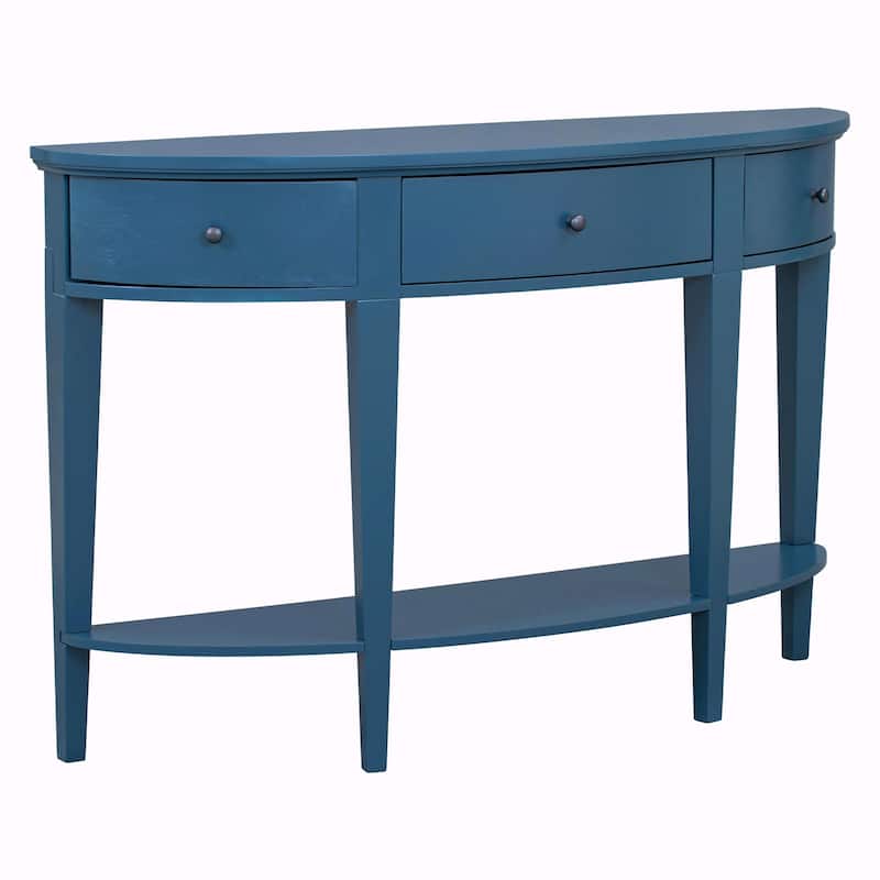 Modern Curved Console Table with 3 Drawers and 1 Shelf