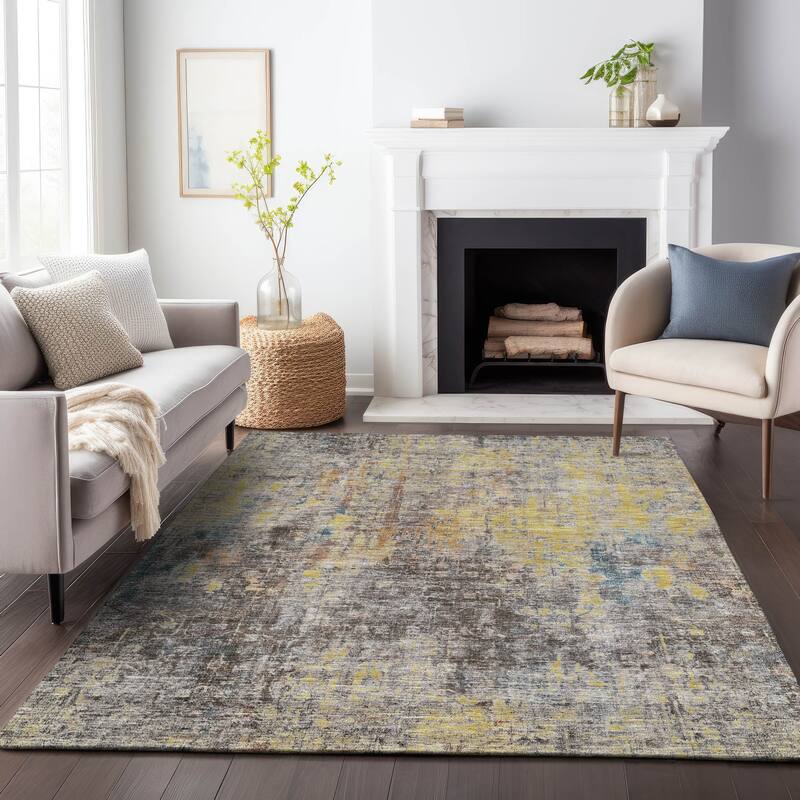 Premium Washable Super Soft Solid Ombre Mayfield Rug - Mocha - 9' x 12' - Rectangle