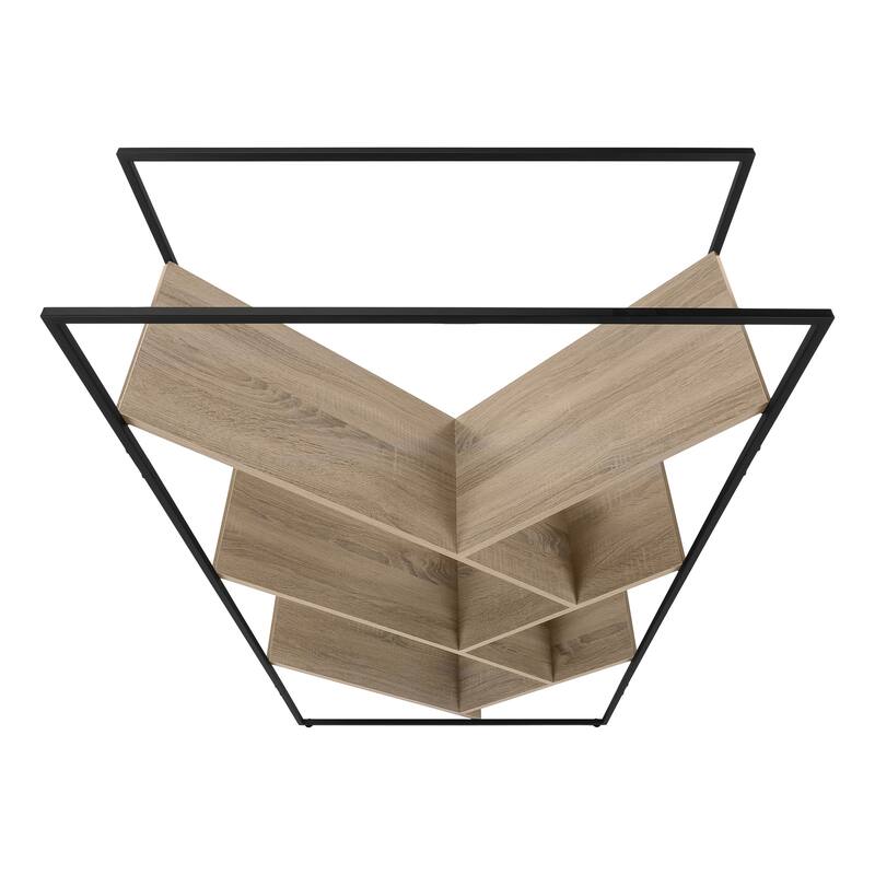 Bookshelf, Bookcase, Etagere, 3 Tier, 60"h, Office, Bedroom, Laminate, Metal, Contemporary, Modern