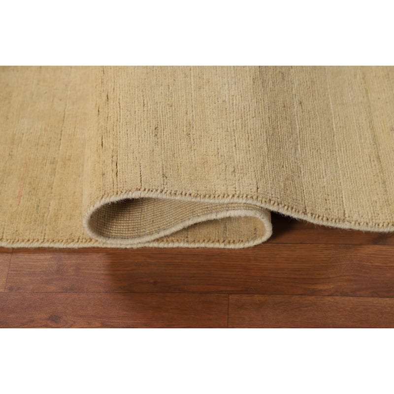 Beige Yellow Gabbeh Oriental Foyer Rug Handmade Wool Carpet - 3'1"x 6'4"