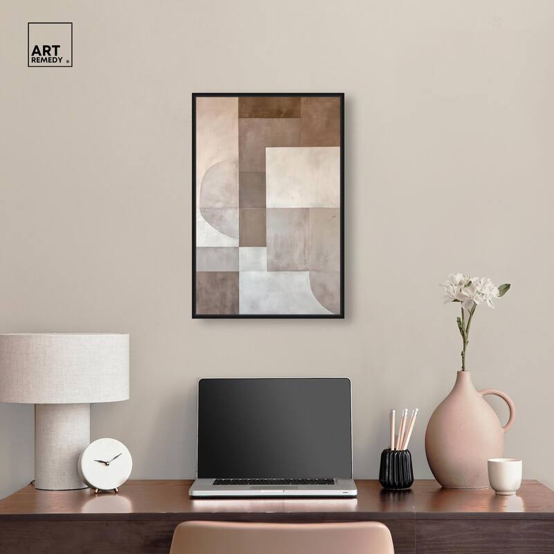 Neutral Tone Blocks II Canvas by Art Remedy