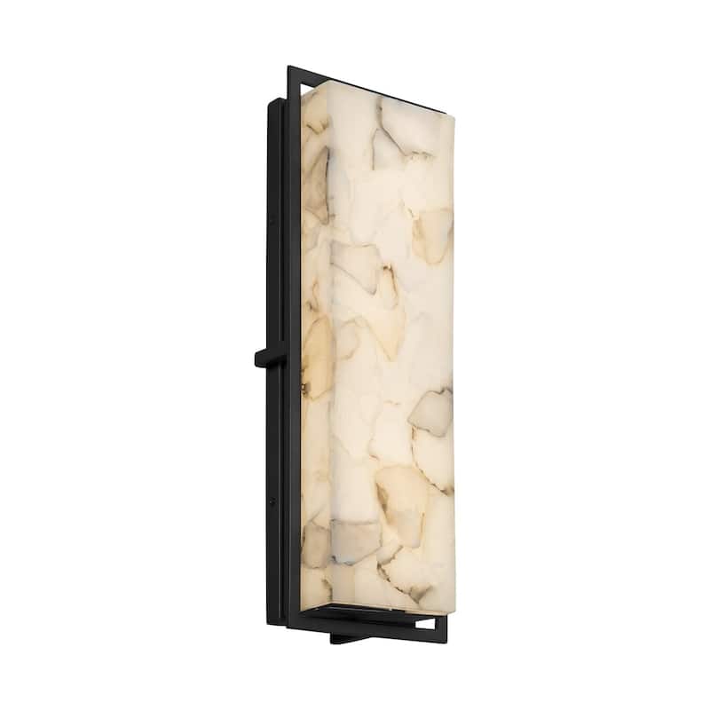 Justice Design Alabaster Rocks Avalon Matte Black ADA Large Outdoor Wall Sconce - Matte Black