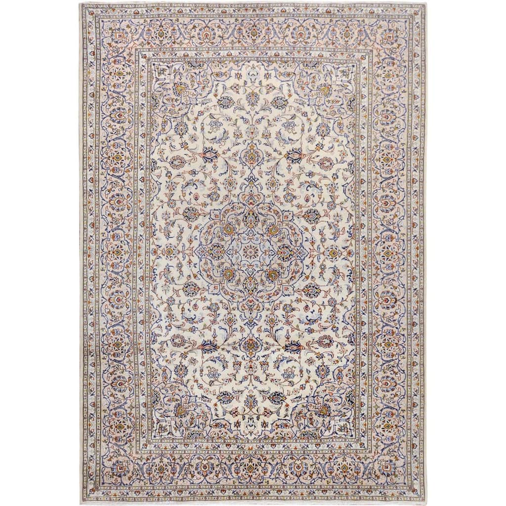 Semi Antique Persian Kashan Good Cond Clean Handmade Rug(8'x11'8") - 8'0" x 11'8"