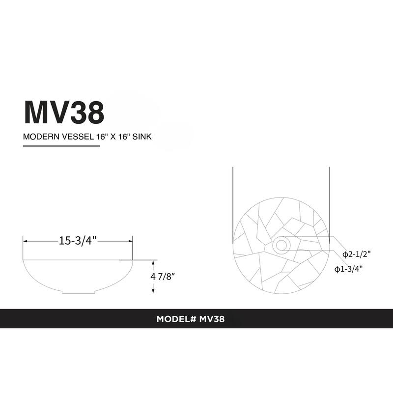 Fine Fixtures 16 inch Round Ceramic Vessel Bathroom Sink