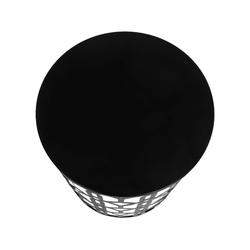 Adeco Set of 2 Round Metal Nesting Side End Tables Set - set of 2