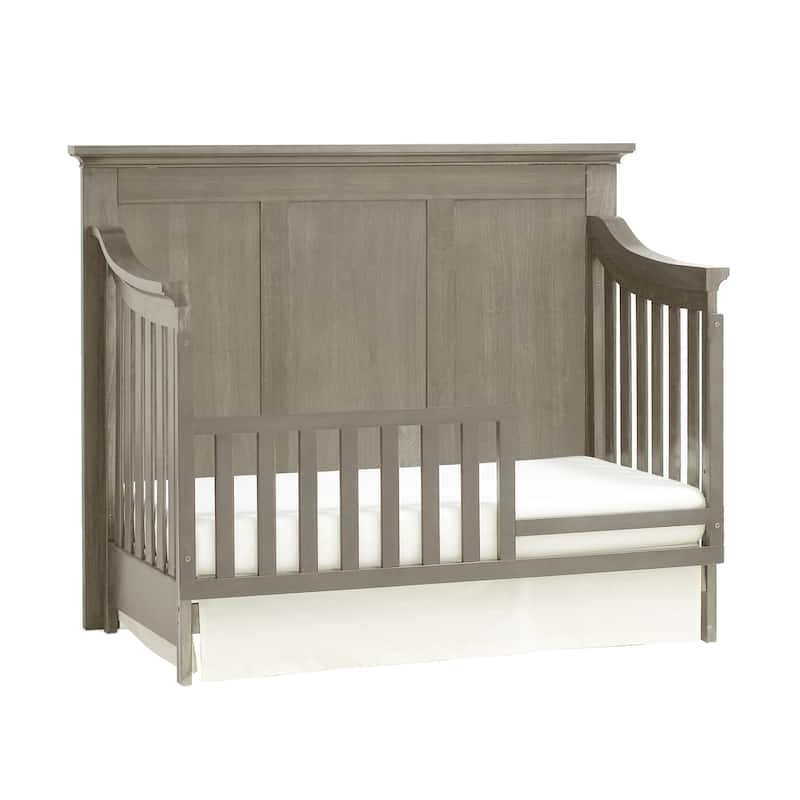 HomeRoots Ash Gray Solid and Manufactured Wood Standard Four In One Convertible Crib - 60.75