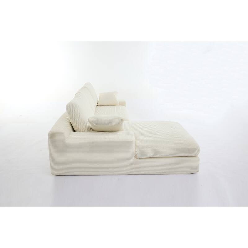4-Seat Modular Sofa Set, Soft Upholstered Sleeper Couch, Reversible Chaise, Ideal for Living Room