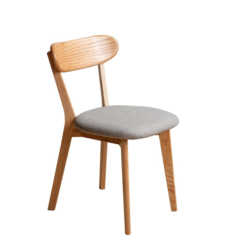 GDFStudio - Eliza Solid Oak Dining Chair with Comfortable Curved Back