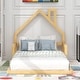 preview thumbnail 12 of 16, Twin Size Wood Floor Bed with House-shaped Headboard