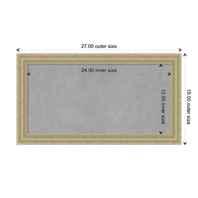 Amanti Art Champagne Teardrop Framed Magnetic Board - Board Size 24x12