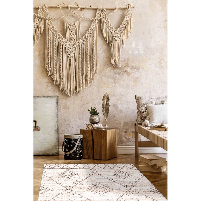 ECARPETGALLERY Hand-knotted Tangier Beige Wool Rug - 5'0 x 8'2