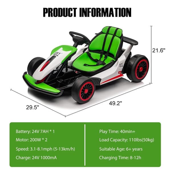 dimension image slide 1 of 2, Electric Go Kart for Kids