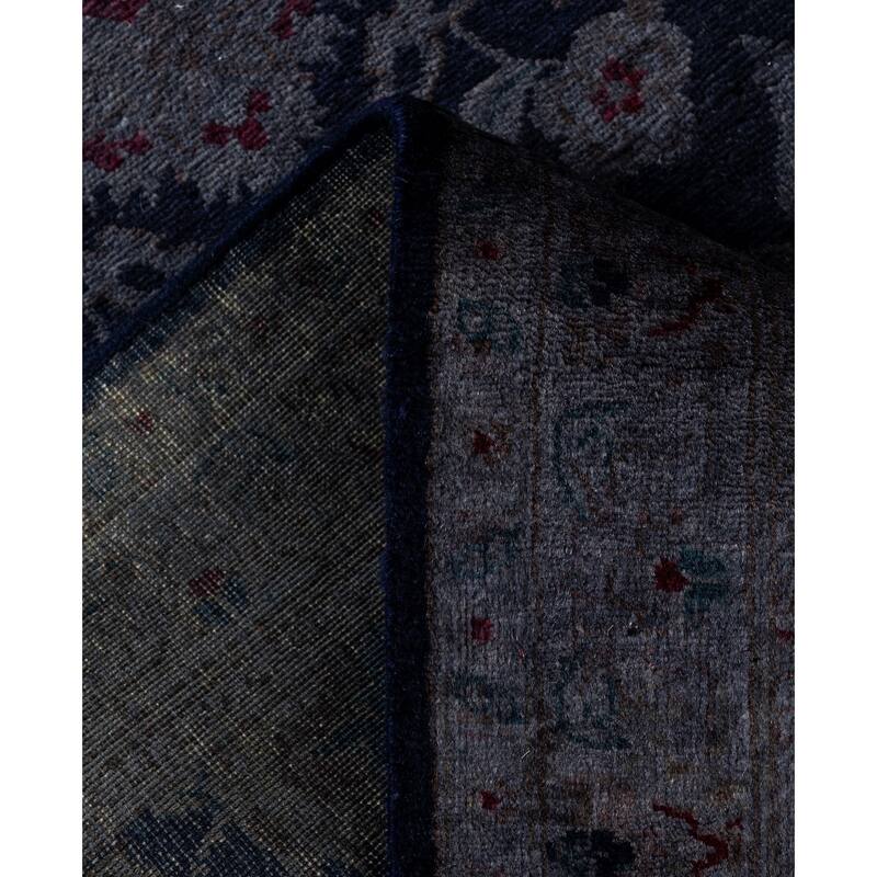 Overdyed One-of-a-Kind Hand-Knotted Area Rug - Navy - 2' 6" x 10' 1"