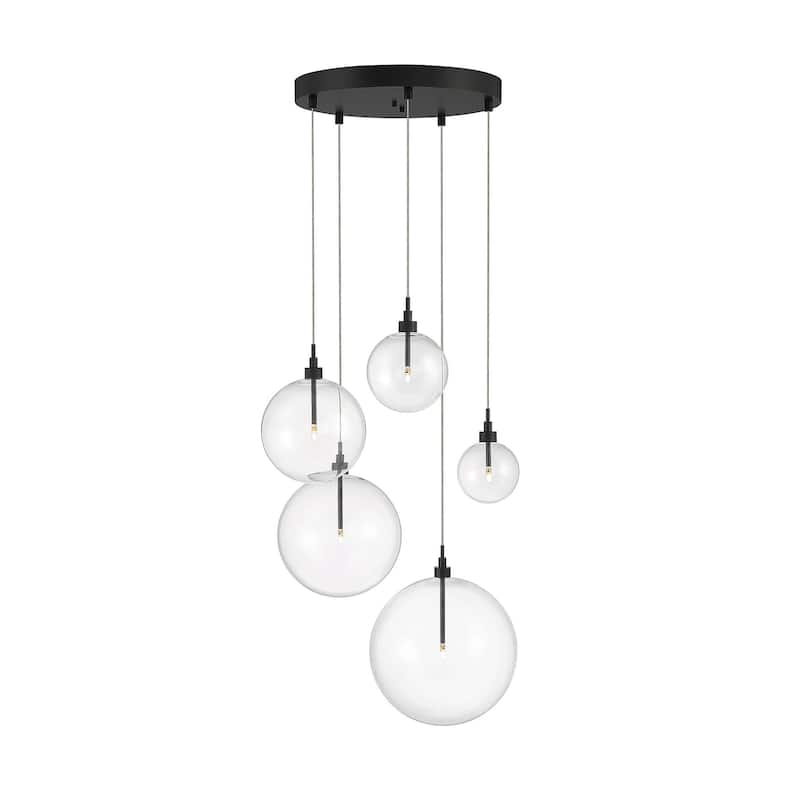 Meridian M10099 5 Light 28" Wide LED Multi Light Pendant - Oil Rubbed Bronze