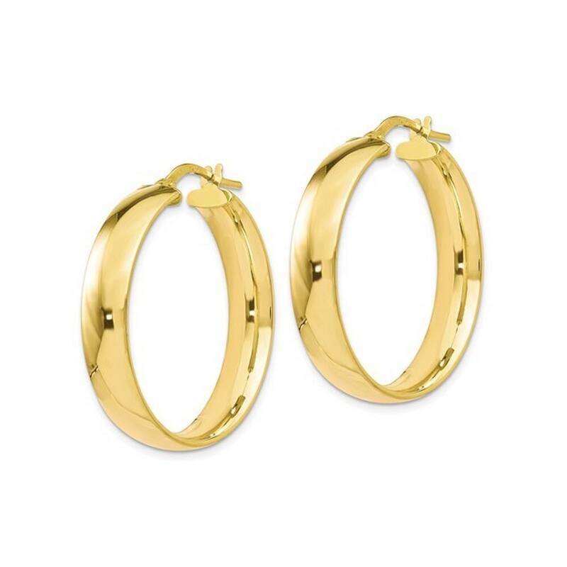 10k Yellow Gold Italian Polished Hoop Earrings