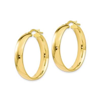 10k Yellow Gold Italian Polished Hoop Earrings
