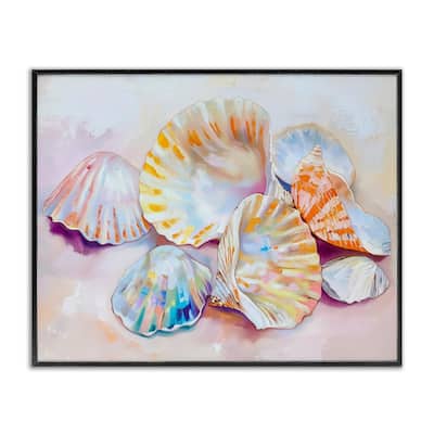 Stupell Pile of Various Seashells Framed Giclee Art Design By Arlington Prints