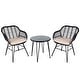 preview thumbnail 20 of 45, 3 Piece Outdoor Wicker Furniture Patio Bistro Set With Cushions for Porch Poolside Garden - 21.2"L x 23.6"W x 31.5"H