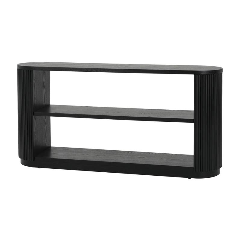 Modern Entryway Console Table with Open Shelf & Elegant Wood Grain