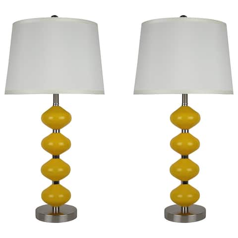 Set of 2 Beautor Glass Lamps, 26" Tall