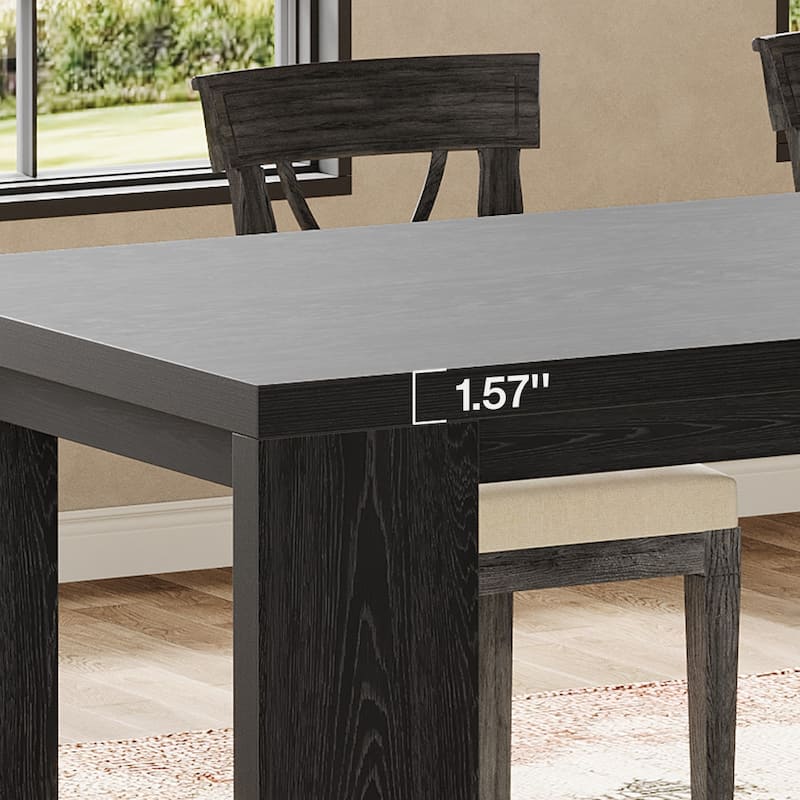 86.61 Inch Extra Long Wood Dining Table Kitchen Table for 6-8