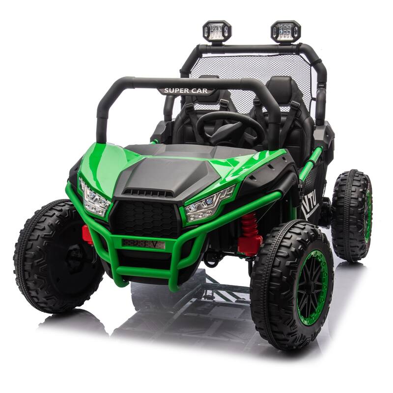 24V Kids UTV Ride-On Car with 400W Power, Four-Wheel Suspension, Bluetooth, and Remote Control.