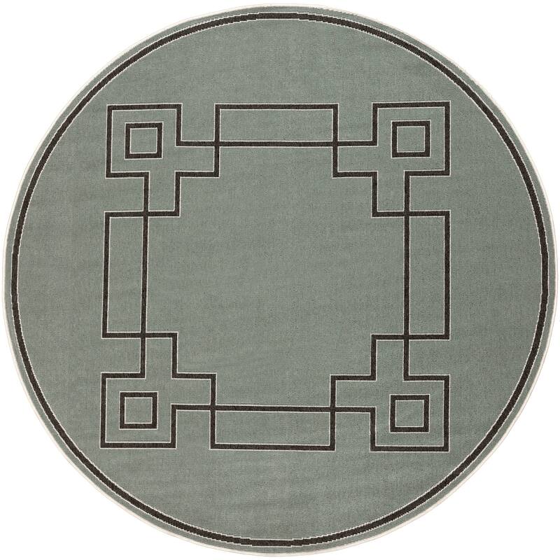 Livabliss Odette Greek Key Border Indoor/ Outdoor Area Rug