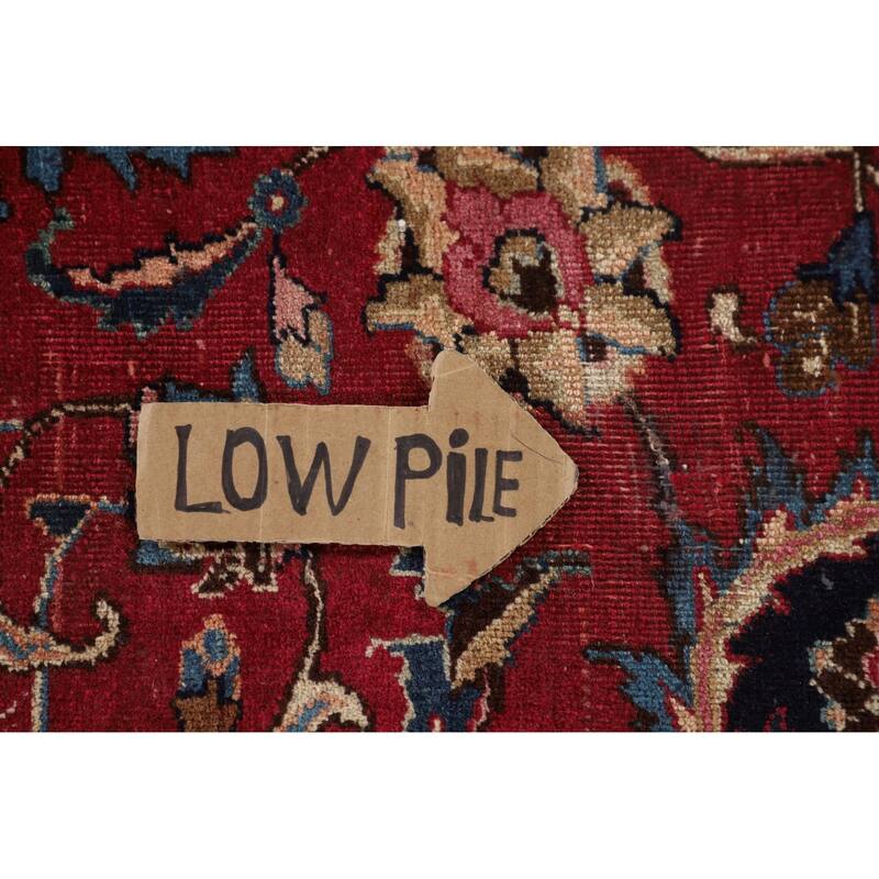 Traditional Signed Mashad Persian Vintage Rug Handmade Wool Carpet - 8'0"x 10'9"