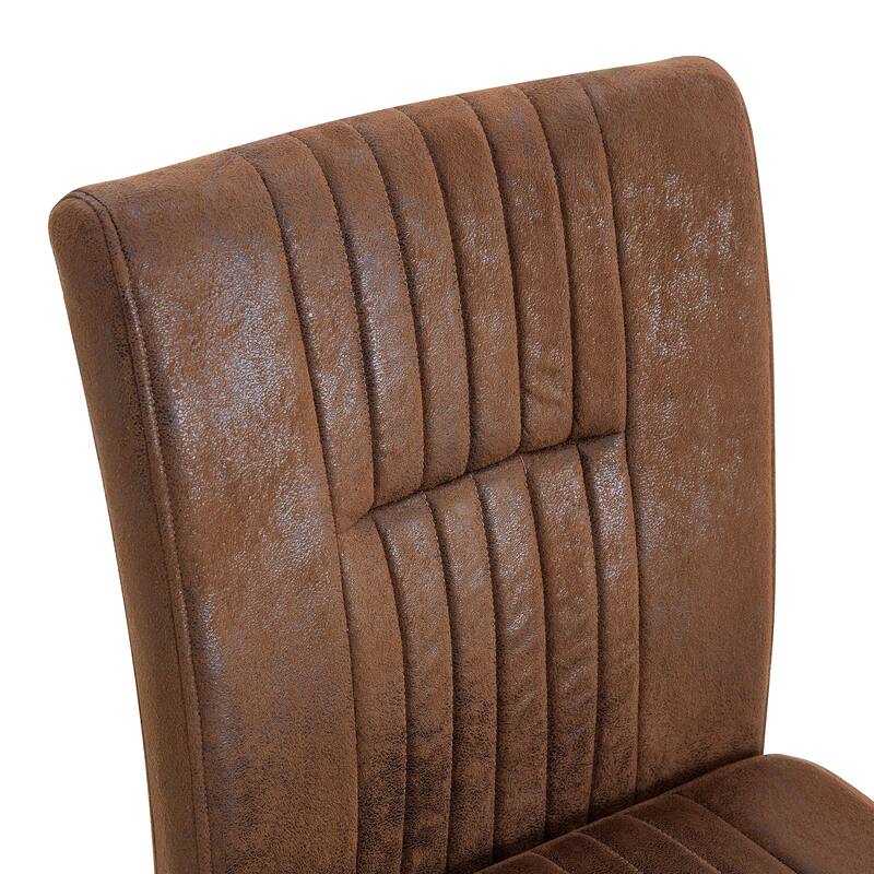 4 Ergonomic Brown Technology Fabric Dining Chairs, Perfectly Blending Comfort And Simplicity