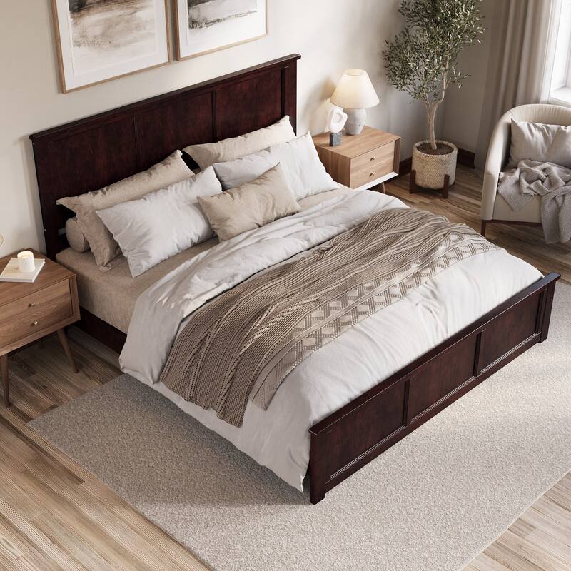 Charlotte Solid Wood Low Profile Platform Bed with Matching Footboard