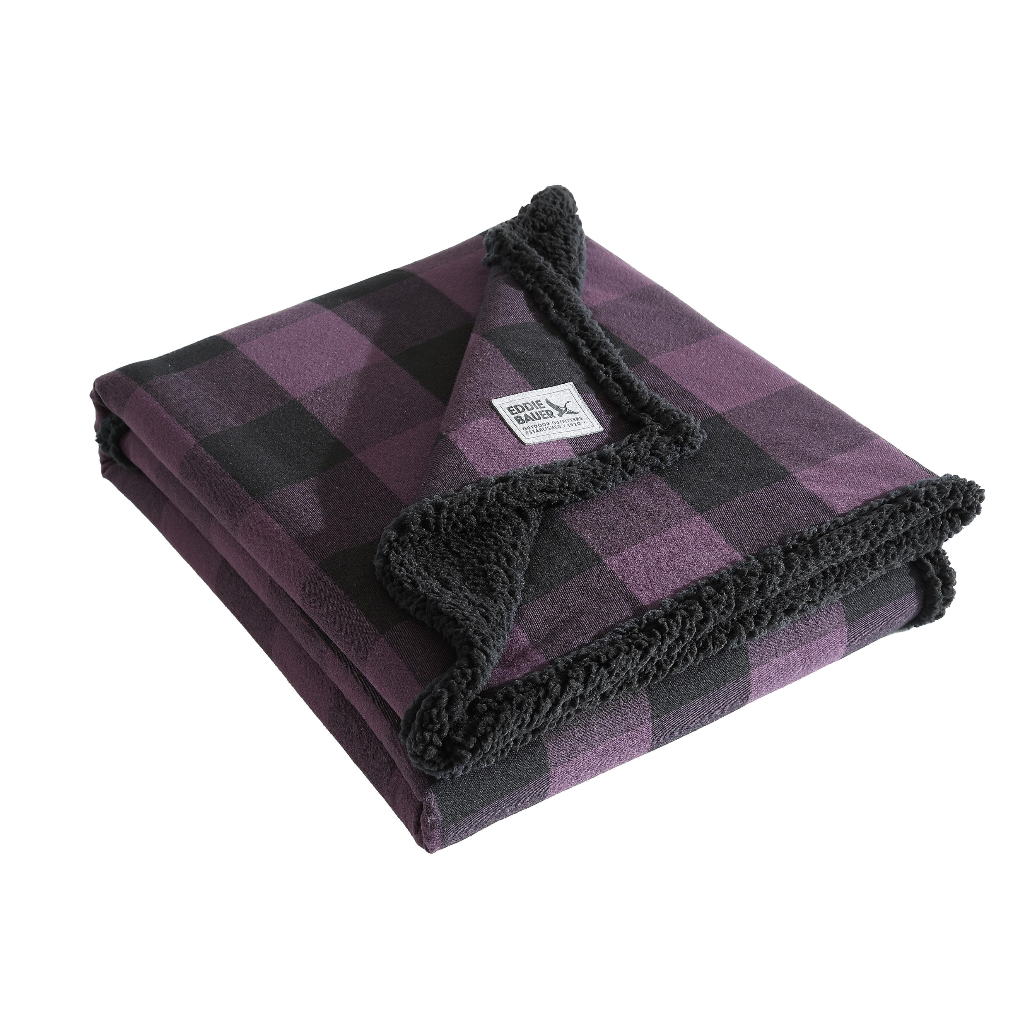 Eddie Bauer Cotton Flannel Shearling Reverse Throw Blanket On Sale Bed Bath Beyond 32112418