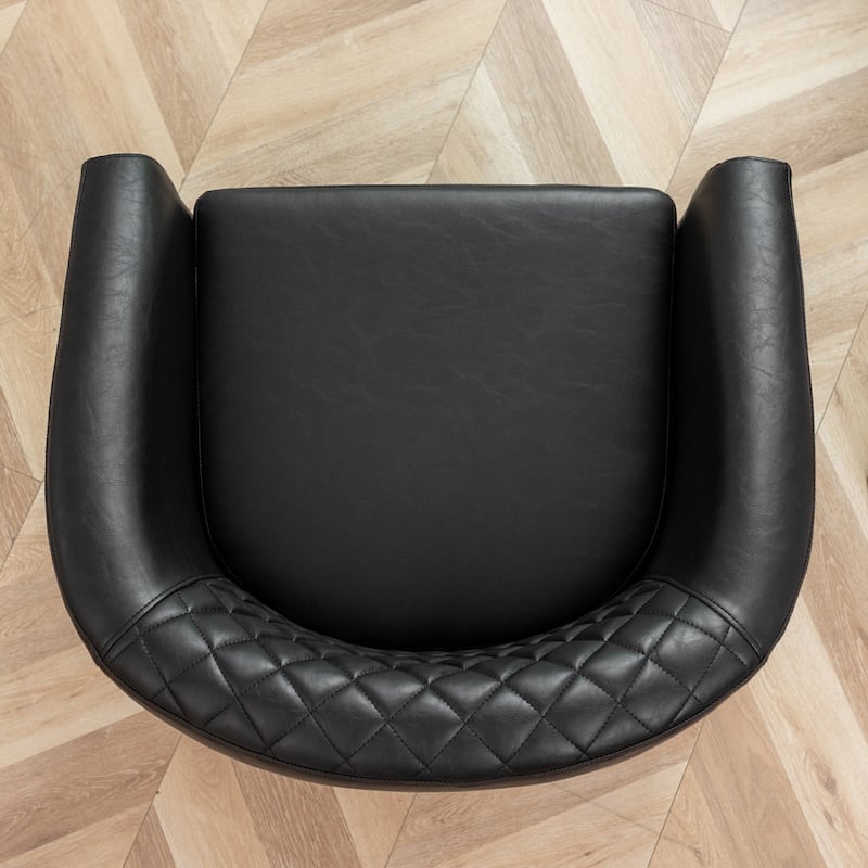 KINWELL 29" PU Faux Leather Club Armchair with Nailheads, Set of 2