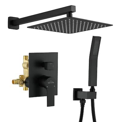 2.5 GPM 10 in. Wall Mount Dual Shower Heads with Pressure Balance Valve